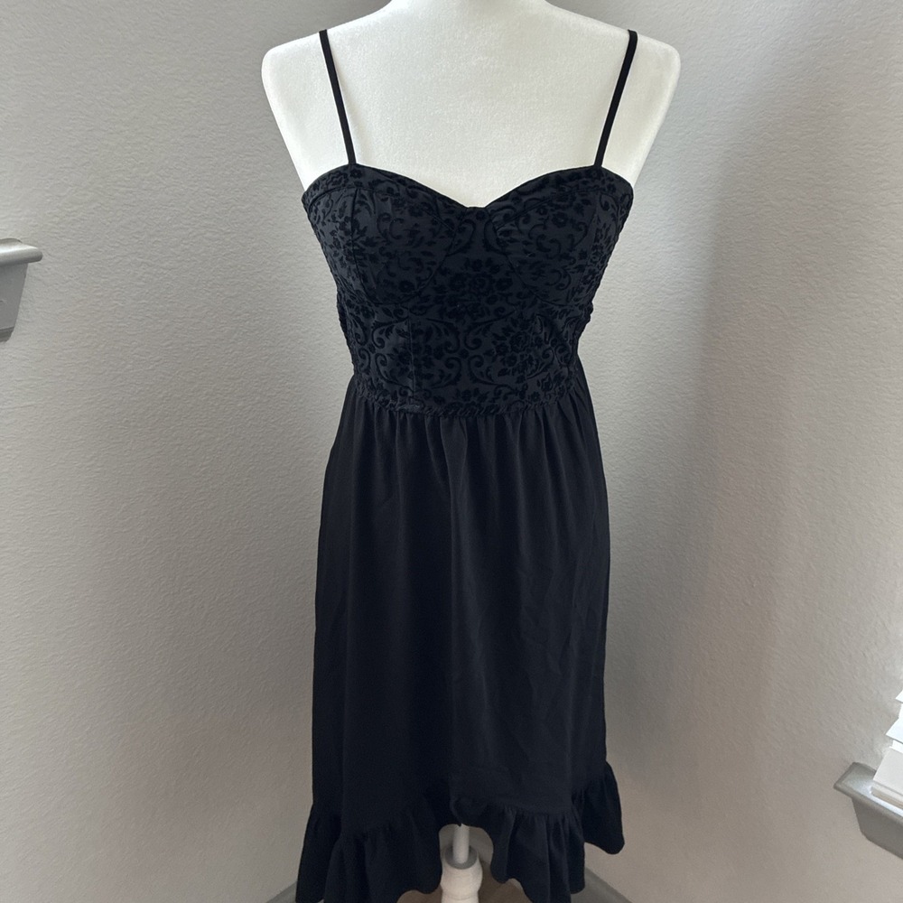 Band of the Free Black Dress Velvet Burnout Dark Romantic Small Party Formal